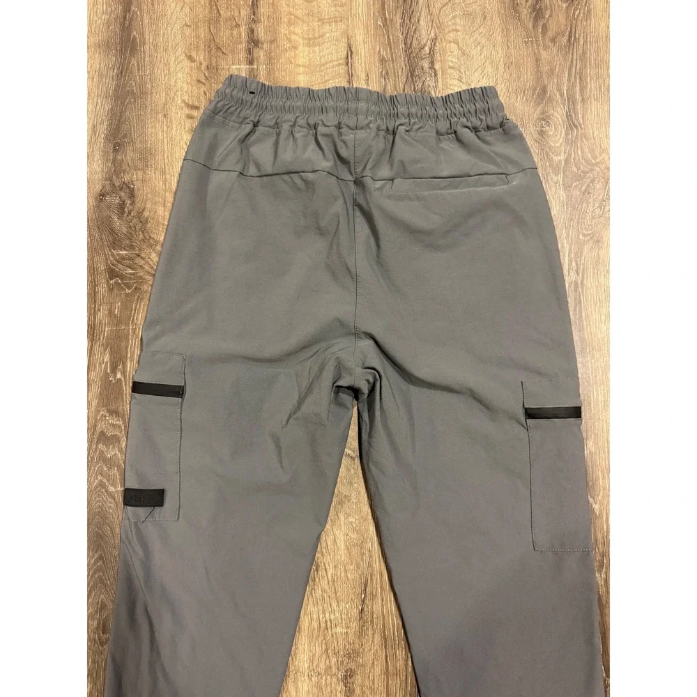 Aeropostale Mens Grey Tech Cargo Jogger Pants Size S Drawstring Tapered Leg